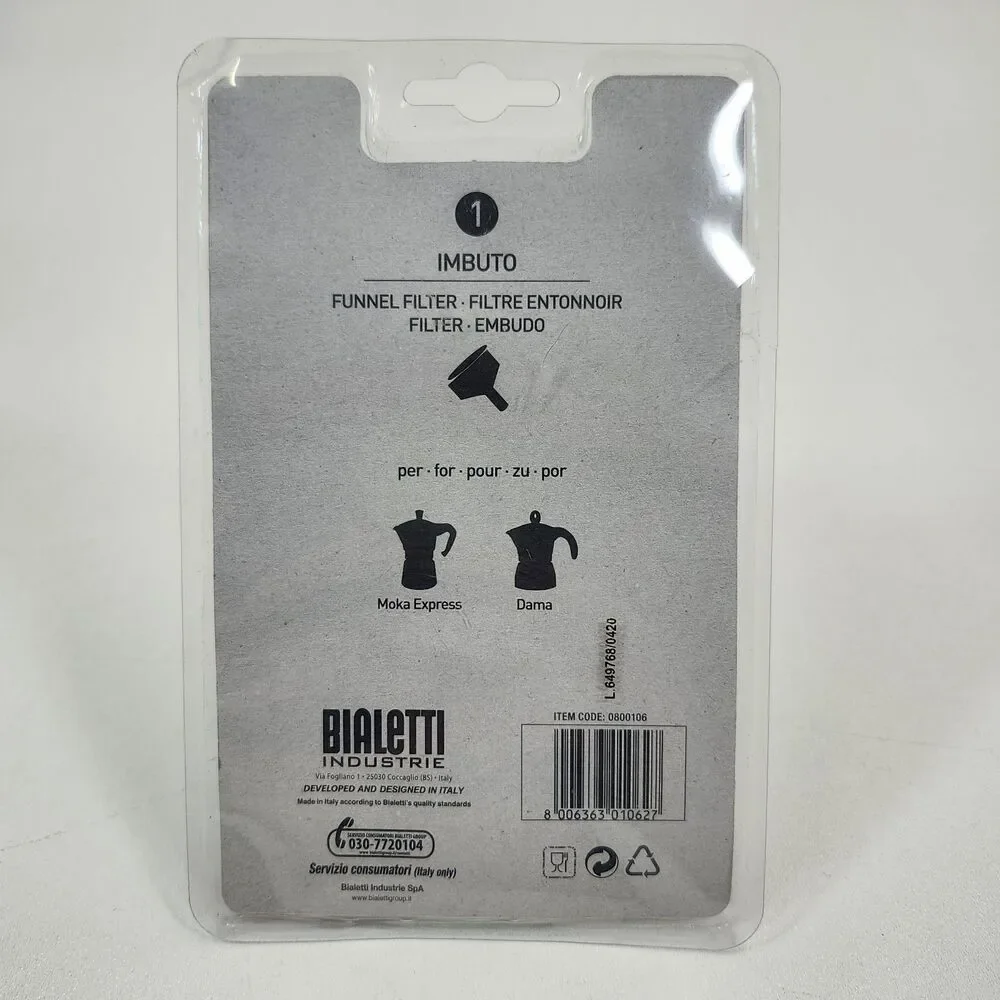 Bialetti Original Moka Express Dama Funnel Filter Aluminum Imbuto Ricambi 9 Cup